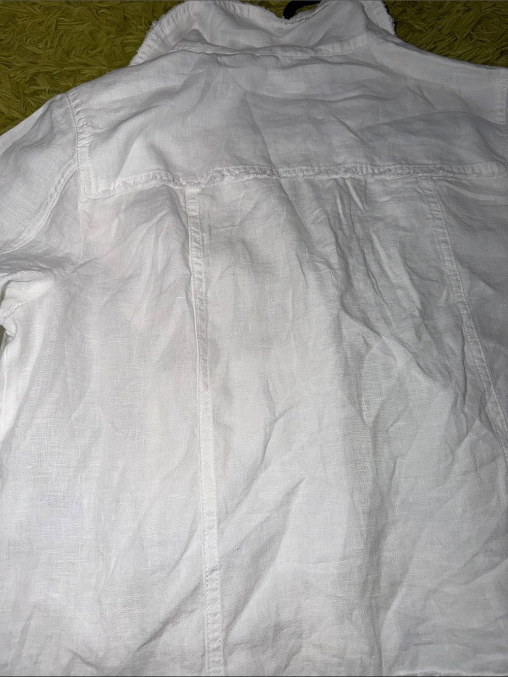 NWT $100 100% linen Charter Club White Frayed-Trim Jacket - Picture 8 of 10